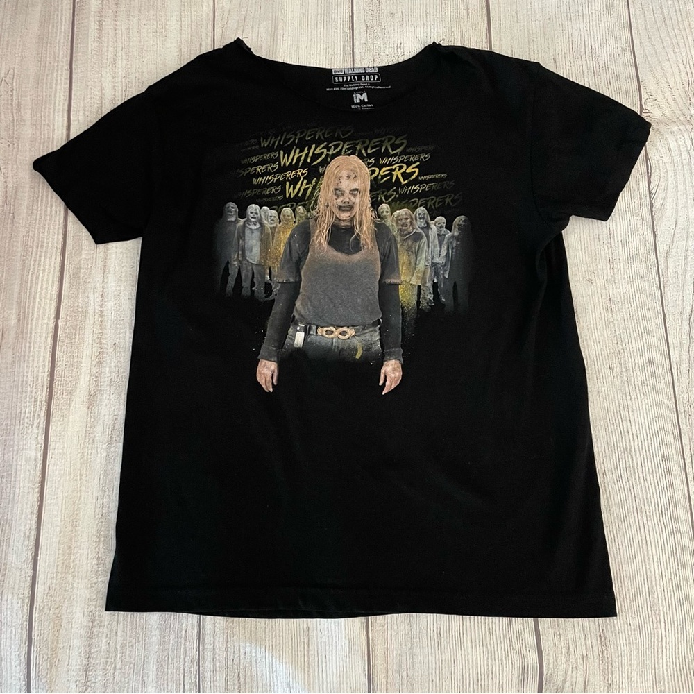 AMC Walking Dead Whisperers Unisex Black Graphic Tee Shirt Size Medium